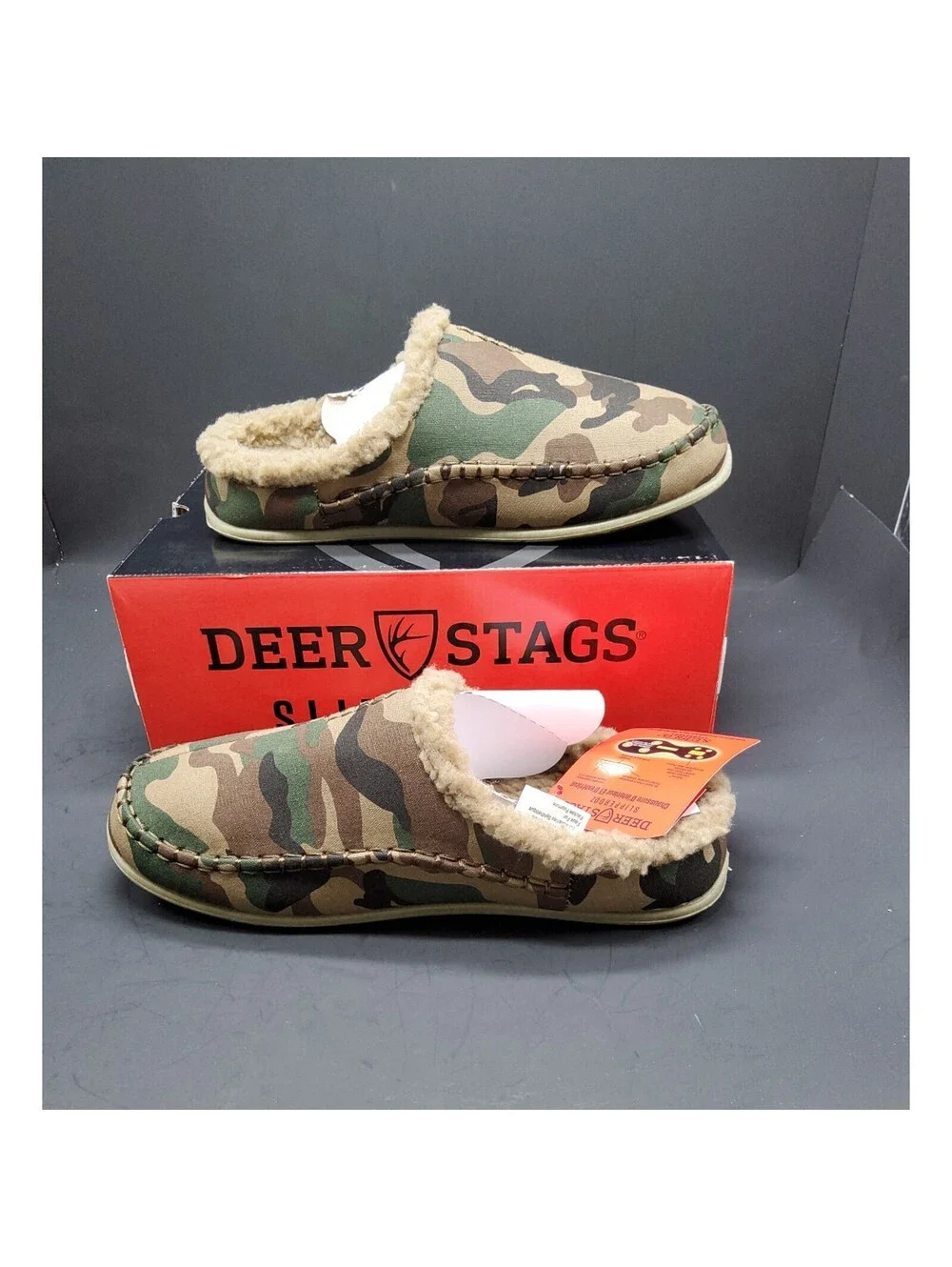 NEW Deer Stags Nordic Indoor Outdoor Slippers Camo Supro Tech Men's Sz 8 Wide